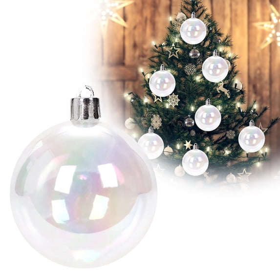 6 Pcs Clear Halloween Ornament Balls - Iridescent Witch Cauldron Bubble Balls for Christmas Tree Decorations and DIY Craft Supplies
