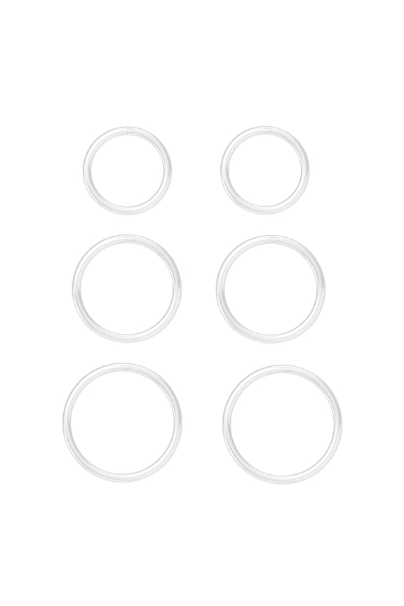 6 Pcs Clear Nose Rings, 18G Bioflex Septum Rings, Clear Piercing Retainers for Surgery, 10/12/14mm, Body Piercing Jewelry for Women Girls Men, Lip Cartilage Tragus Earring Retainer