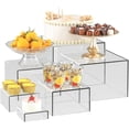thumbnail image 1 of 6 Pcs Clear PS Cube Risers, Hollow Display Stands for Buffet Decor, 3-8 in, 1 of 6