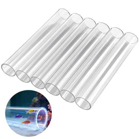 6 Pcs Clear Polycarbonate Tubes, 1.97"x12.99" Round PC Tubings for DIY, High Transparency Rigid Pipes, Plastic Tubes for Lighting, Models, Craft Projects