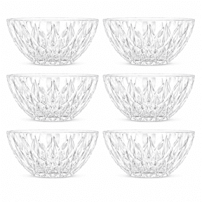 QUANSHANGJU 6-Piece Clear Glass Bowls Set 9 oz Oven Safe Serving Bowls for Soup & Salad