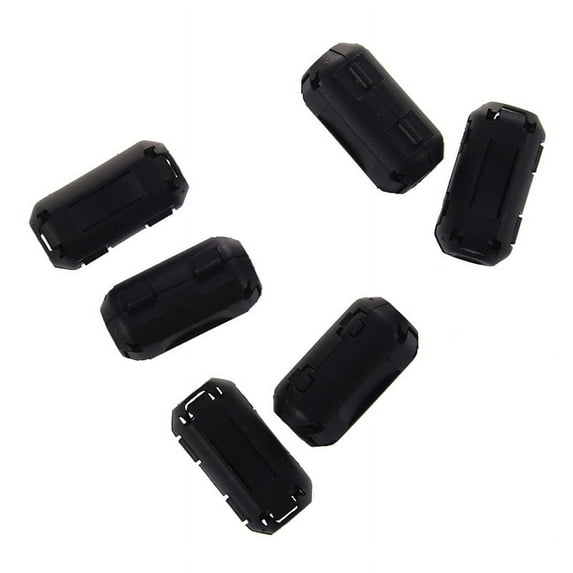 6 Pcs Clip On RFI Noise Ferrite Core Filter for 5mm Cable
