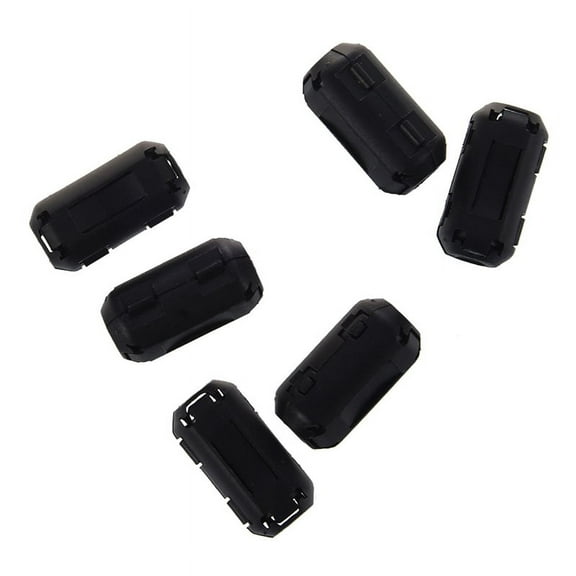 6 Pcs Clip On RFI Noise Ferrite Core Filter for 5mm Cable