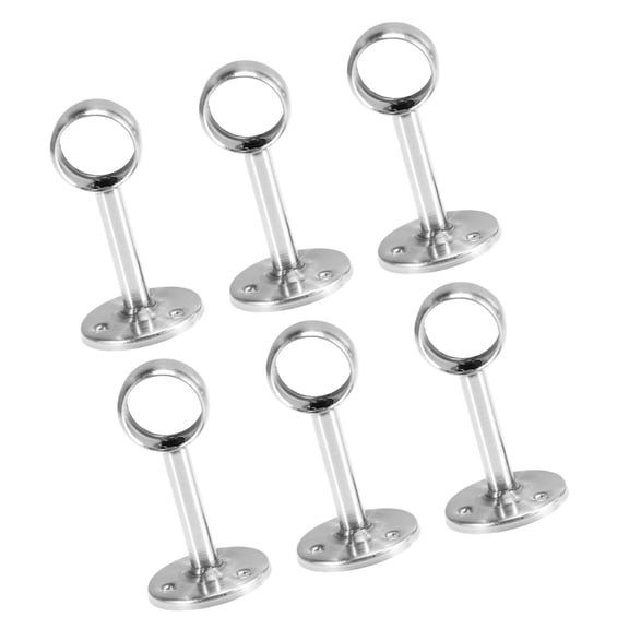 STRANDCHIC 6Pcs Stainless Steel Wardrobe Rail Support Closet Rod Hanger with Lever