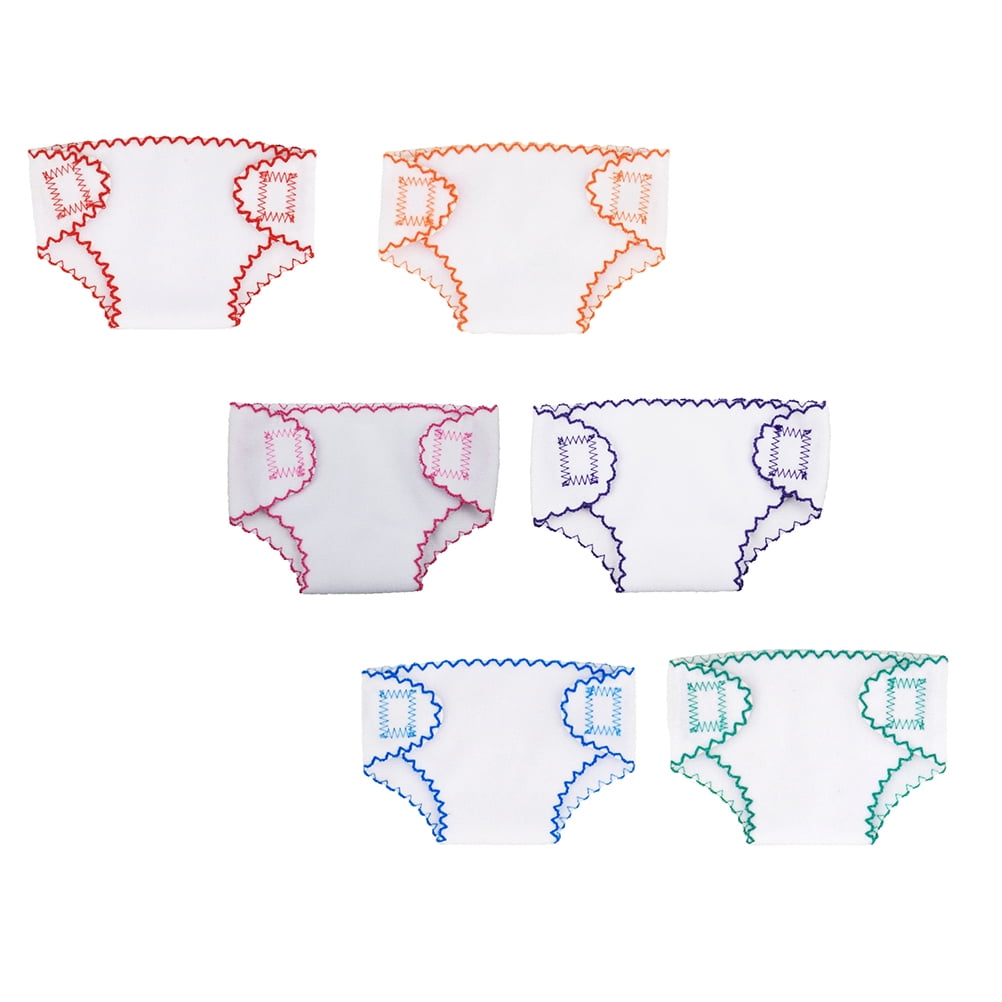 6 Pcs Cloth Diapers Toy Kids DIY Doll Nappies Babies Dolls Doll Making