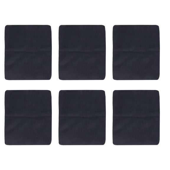 Microfiber Cleaning Cloths for Eyeglasses Jewelry Camera Lens Phones Screen Black 6pcs Soft Reusable