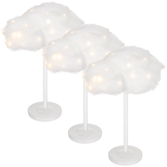 Cloud Lights LED Decoration, 6 Pack Hanging Cloud Lamp Set, Warm White Party Lights for Wedding with Stands