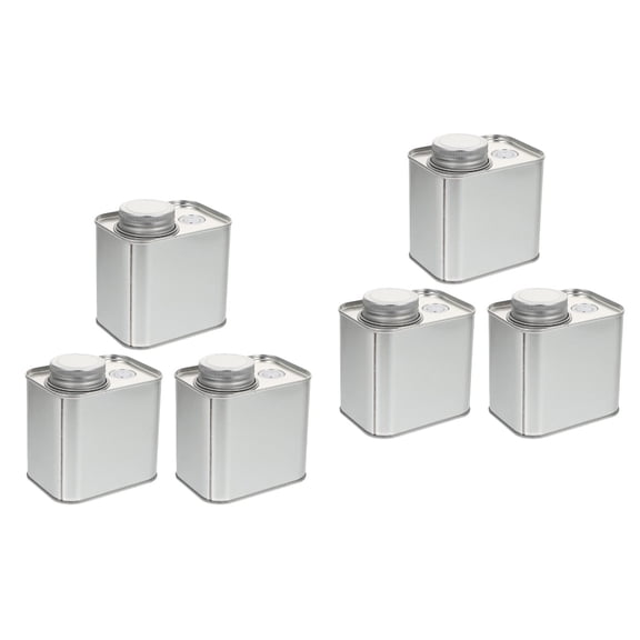 6 Pcs Coffee Bean Powder Tin Can Metal Container with Lid Silver Canister Tea Tins Tea Canister