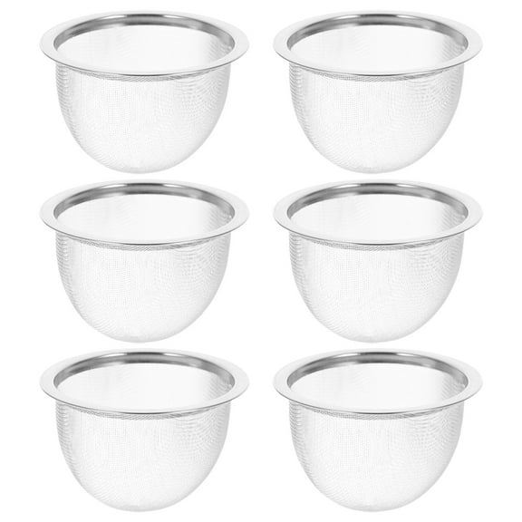 6pcs Stainless Steel Tea Filter Metal Teapot Strainer Replacement Large