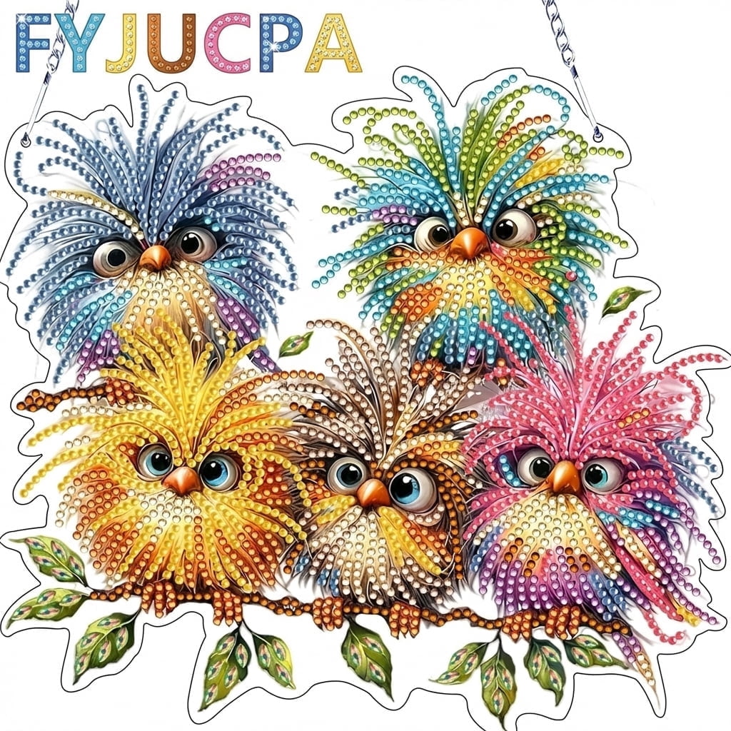 FYJUCPA Diamond Art Hanging Kit Bird DIY Diamond Art Painting Double Sided Diamond Art Craft Kit Painting Diamond Art Ornament for Living Room Bedroom