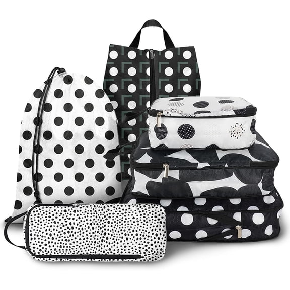 6 Pcs Compression Packing Cubes Travel for Suitcases, Luggage Organizer Nylon Washable Storage Bags Set - Packaging Cubes for Backpack Travel Perfect for Women Clothes Carry-Ons and Storage