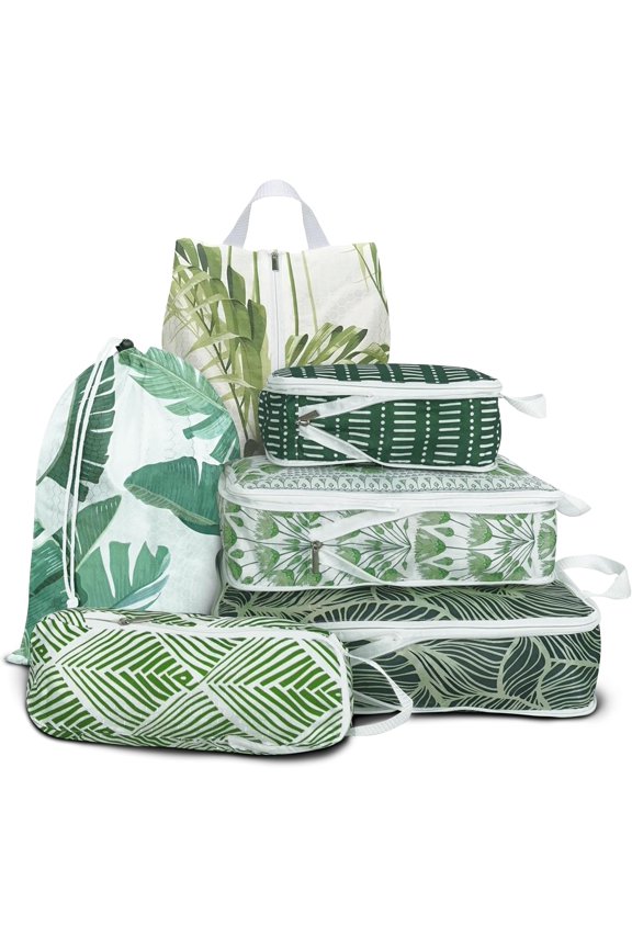 6 Pcs Compression Packing Cubes for Travel Suitcases, Waterproof Luggage Organizer Bags Set, Washable Packaging Cubes for Women Backpack Travel Perfect for Carry-Ons and Storage