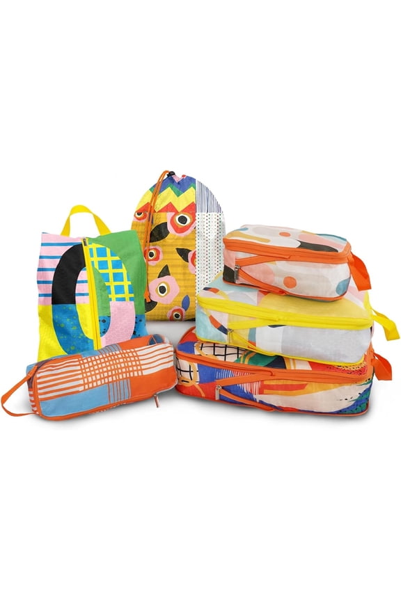 6 Pcs Compression Packing Cubes Travel for Suitcases, Waterproof Luggage Organizer Washable Storage Bags Set - Packaging Cubes for Backpack Travel Perfect for Carry-Ons and Storage