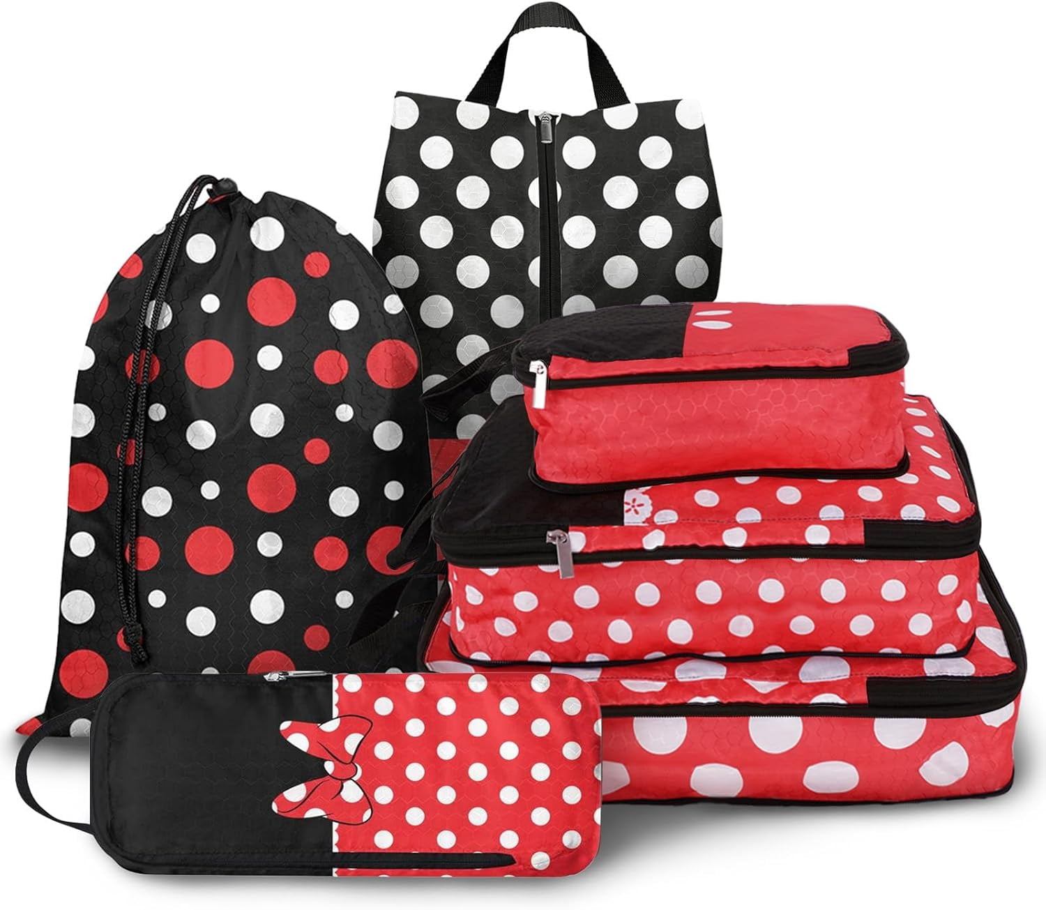 6 Pcs Compression Packing Cubes Travel for Suitcases, Waterproof Luggage Organizer Washable Storage Bags Set - Packaging Cubes for Backpack Travel Perfect for Carry-Ons and Storage