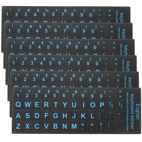 6 Pcs Computer Keyboard Stickers Replacement Laptop Keyboards Letter Accessories