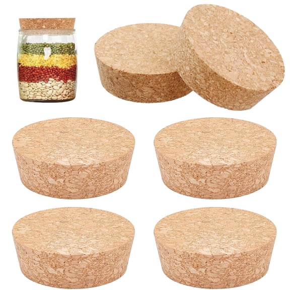 6 Pcs Cork Bottle Stoppers, HYG Tapered Corks Plugs Corks Reusable Wooden Wine Bottle Cork Stoppers for Wine Beer Bottle Jar Crafts, Home Brewing Canning Use 2.24 inch