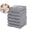 thumbnail image 1 of 6 Pcs Cotton Face Towels 11.8x11.8" Absorbent Soft Washcloths for Face and Travel – Gray, 1 of 7