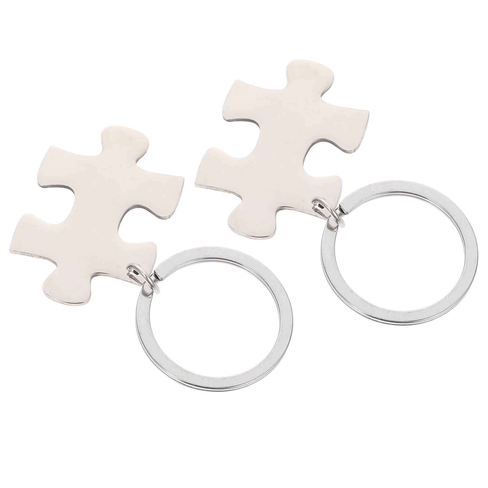 6 Pcs Couples Matching Puzzle Keychains Stainless Steel Puzzle Key