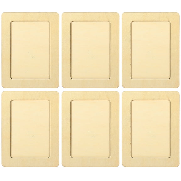 GETAJGHSD Beige Wooden Photo Frame Kit, DIY Materials, Handmade , 6Pcs