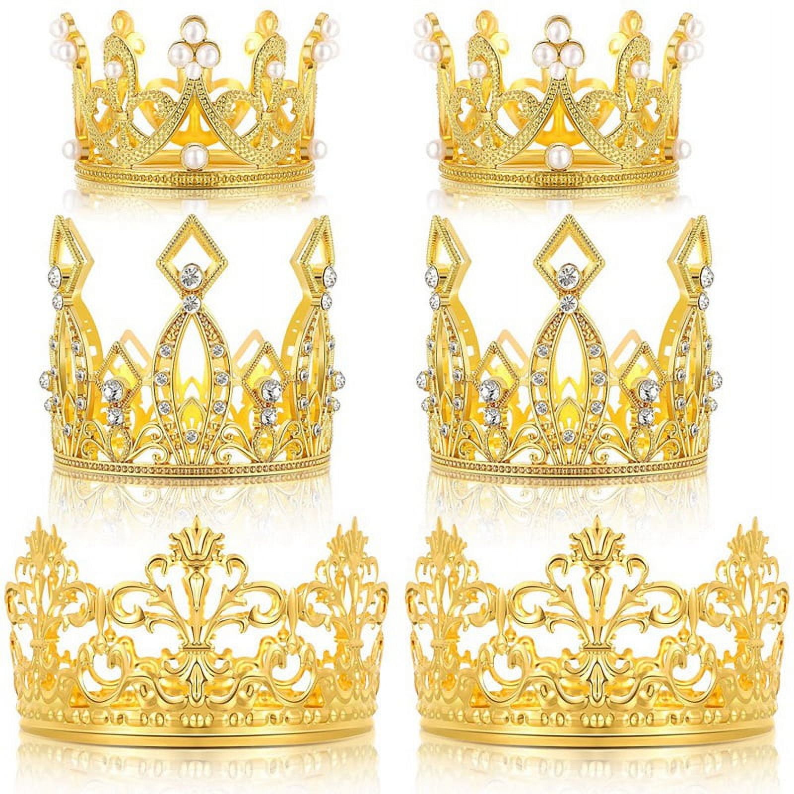 6 Pcs Crown Cake Topper Birthday Mini Crown Cake Topper Crystal Cupcake