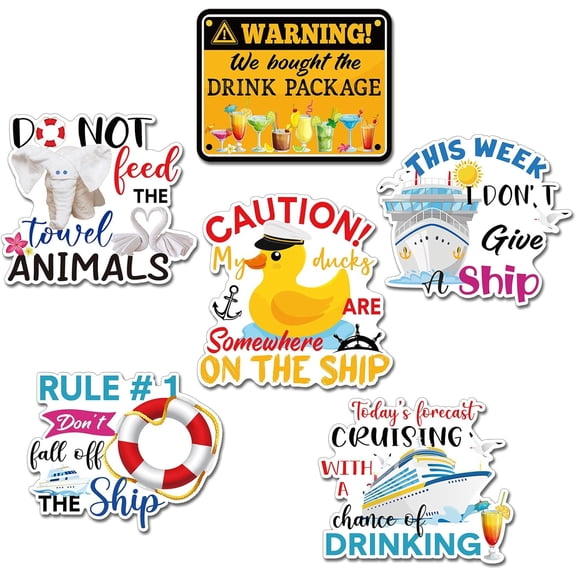 6 Pcs Cruise Ship Door Decorations Magnetic, Cruise Door Magnets Decorations Animal Towels Ducks Magnet Stickers for Fridge Cabin Garage Car Party Favors