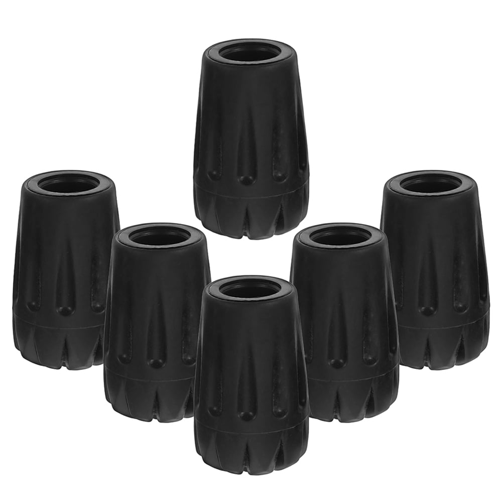 6 Pcs Crutch Tips Cane Sealer Poles Pet Canopy Fittings Black