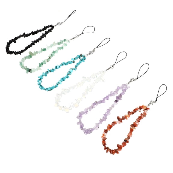 NUOLUX 6Pcs Decorative Beaded Camera Hanging Lanyard with Premium Crystal Stones Assorted Color