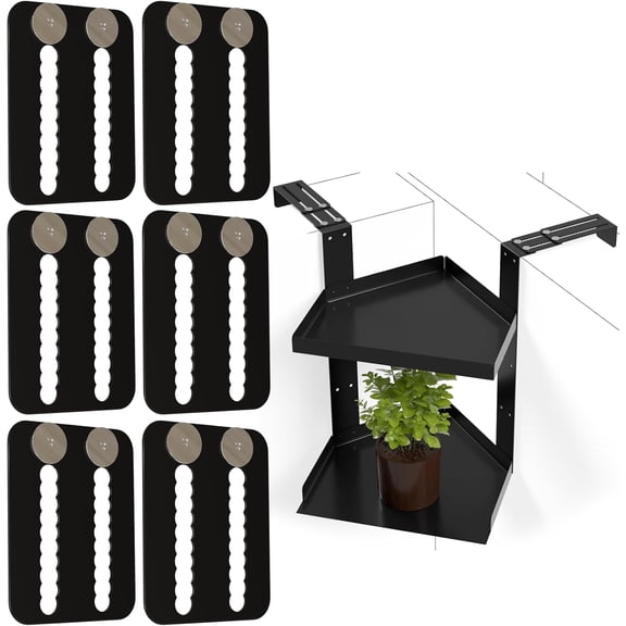 6 Pcs Cubicle Shelf Hanger Extenders - Desk Shelf Extension Fit for Office Workstation Width Extension, Metal Cubicle Storage Hangers Expanders for Office Organization (Black)