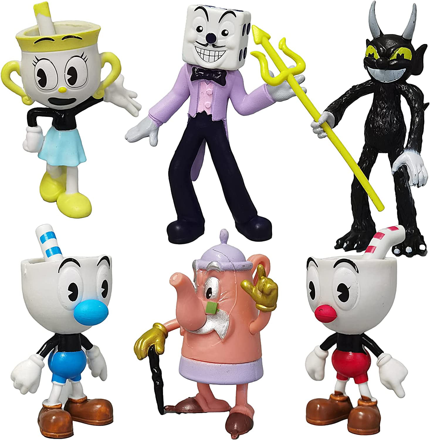 The Cuphead Show Brother Cartoon 6 Models Action Figure Doll Game