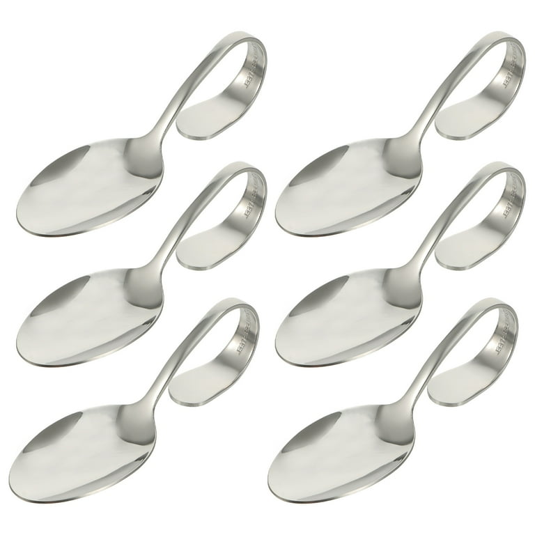 6 Pcs Curved Handle Spoon Spoon for Branout Coffee and Tea Tableware Toddler Baby