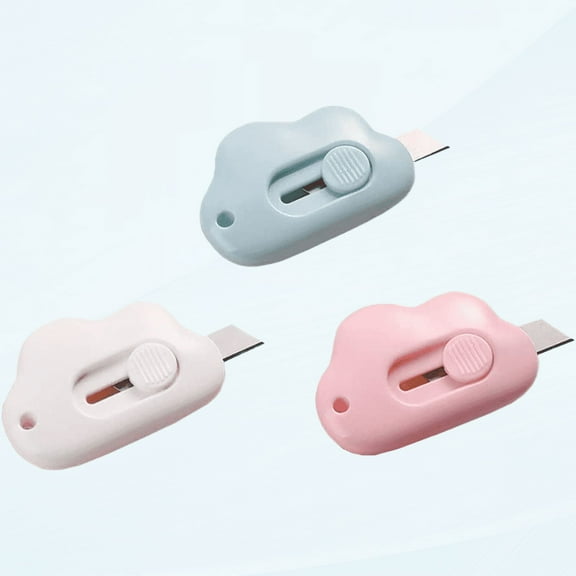 6 Pcs Cute Mini Cloud Utility Knives Box Cutter Retractable Letter Opener Envelope Slitter Paper Cutter