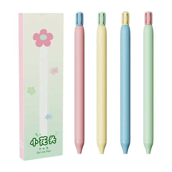 6 Pcs Cute Retractable Gel Pens, 0.5mm Fine Point Pastel Color Click Pens, Aesthetic Quick Dry Black Ink Pens for Journaling, Note Taking, Office, Drawing