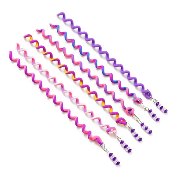 6 Pcs DIY Accessory Clip Braider Tool Hair Band Clips Plopping Cap Curly for Girls Child Baby Purple