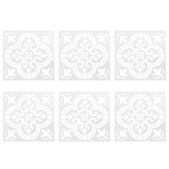 6 Pcs DIY Painting 30X30cm Vintage Flower Pattern Stencils Template for Tile Wall Floor Furniture Painting Decorative