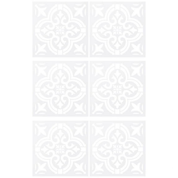 6 Pcs DIY Painting 30X30cm Vintage Flower Pattern Stencils Template for Tile Wall Floor Furniture Painting Decorative