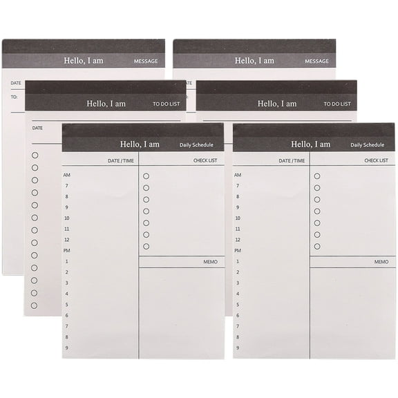 TABLZONE 6Pcs White Schedule Notebook Simple Design Daily Appointment Planner for Office