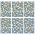 thumbnail image 1 of 6 Pcs Daisy Pioneer Flower Blue Pattern Funny Kitchen Towels, Microfiber Dish Towels, Kitchen Tea Towels Set 18" X 26", 1 of 4