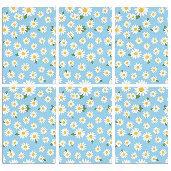 6 Pcs Daisy Pioneer Flower Blue Pattern Funny Kitchen Towels, Microfiber Dish Towels, Kitchen Tea Towels Set 18" X 26"