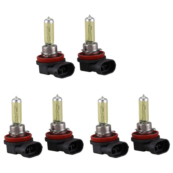 6 Pcs Dc 12V 55W H11 3000K Super Yellow Car Foglight Light Bulb Lamp,6 Pcs x Car LED Light 3 x Storage Case,Super Yellow