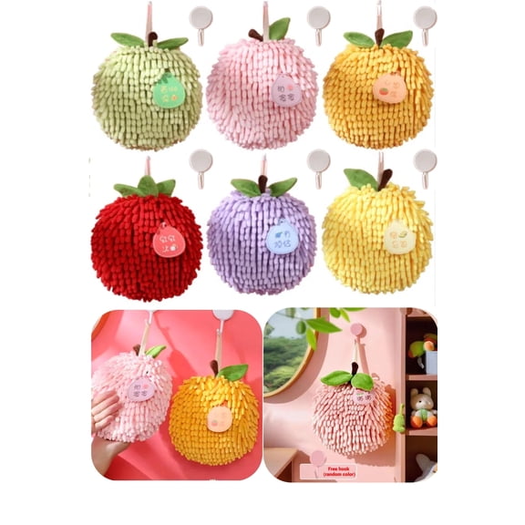 6 Pcs Decorative Hand Towels for Bathroom& Kitchen-Each Fruit Themed Hand Towel Measures 6.7X6.7 Inches-Dry Your Hands