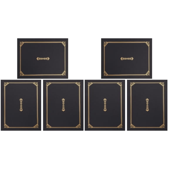 6-Pack Elegant Paperboard Diploma Holders with Letter Shell Design for Commendation Certificates and Folding Covers