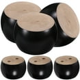 thumbnail image 1 of ifundom Black Wooden Furniture Feet Replacement Set, 6 Pieces Sofa Chair Table Legs for Home and Office, 1 of 6