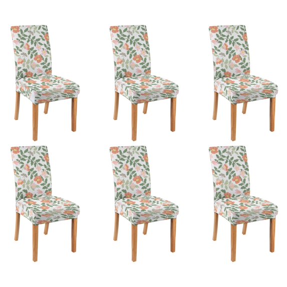 6 Pcs Dining Chair Slipcover High Stretch Removable Washable Chair Seat Protector Cover for Home Party Hotel Wedding Ceremony, Universal Size (wildflowers)