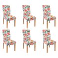 thumbnail image 1 of 6 Pcs Dining Chair Slipcover Stretch Dining Chair Cover Removable Washable Chair Seat Protector Cover for Home Party Hotel Wedding Ceremony, Universal Size (Pioneer Flower), 1 of 6