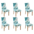 thumbnail image 1 of 6 Pcs Dining Chair Slipcover Stretch Dining Chair Cover Removable Washable Chair Seat Protector Cover for Home Party Hotel Wedding Ceremony, Universal Size (teal Green Marble), 1 of 5