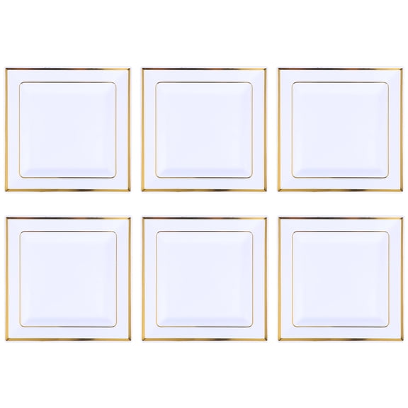 MEIBUTYUP White Plastic Dinner Plate for Home Use 6Pcs Practical and Decorative