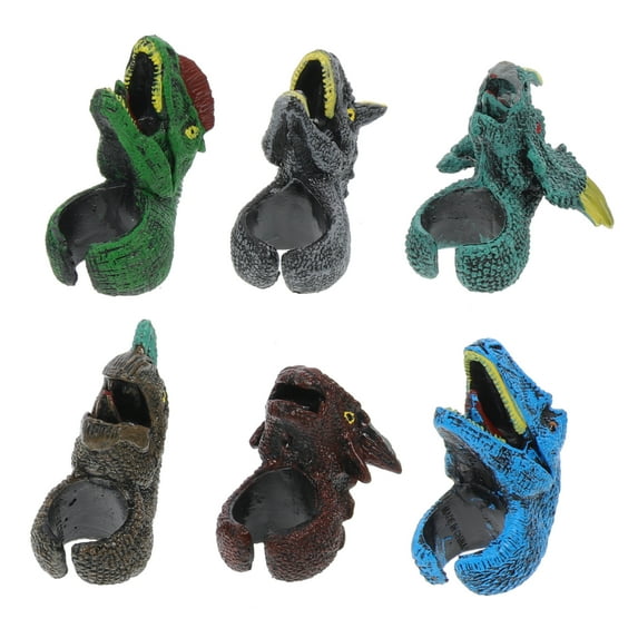 6 Pcs Dinosaur Ring Toy Plastic Kids Party Favors Childrens Toys Vintage Animal Rings