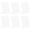 thumbnail image 1 of WASHWEPE Sign Holder Acrylic Clear Design 6Pcs 3.9X2.4In Tabletop Sign For Events, 1 of 6