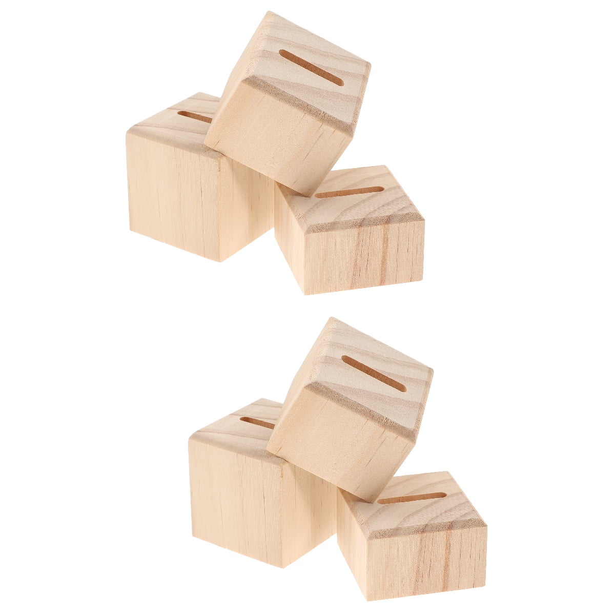 6 Pcs Display Shelves Shelf Ring Holder Solid Wood Pillar Jewelry Stand
