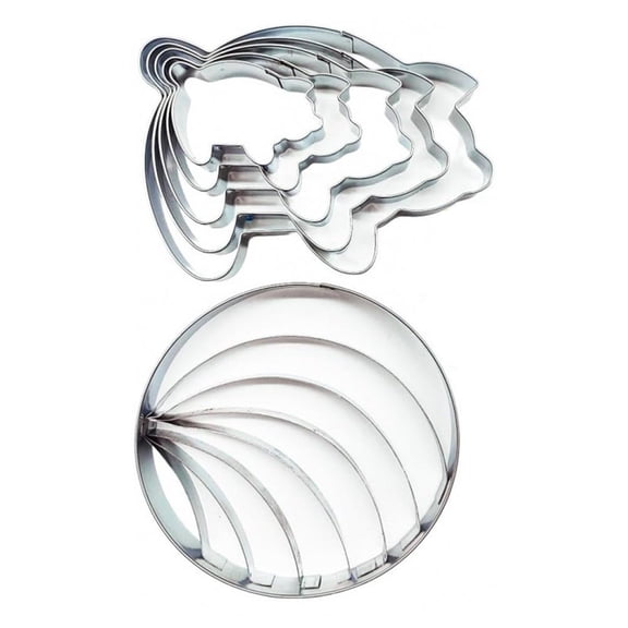 6 Pcs Doczen Concha & Pig Cookie Cutter Set Stainless Steel Mexican Pan Dulce Cutters for Animal Cookies 6-Piece Baking Kit for Mexican Recipes, Hot Chocolate Pairing, Gift